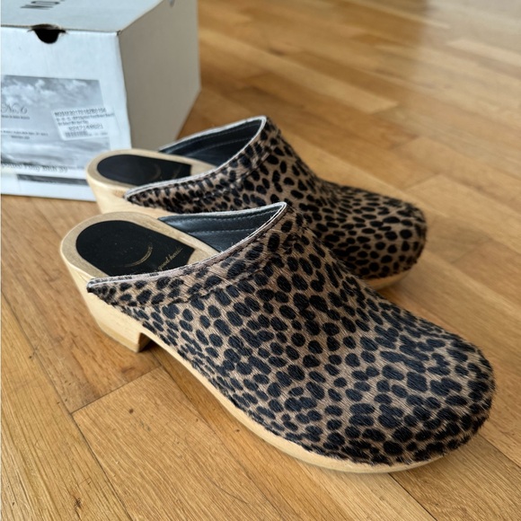 Women’s No.6 Old School Clog On Mid Heel, Spotted Pony,39 - Picture 3 of 9